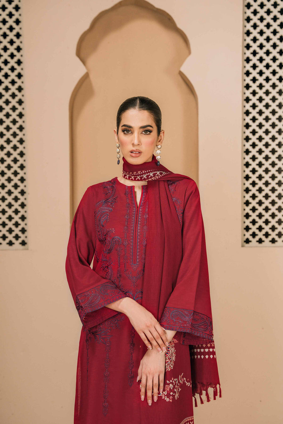 Nishat With You Unstitched Embroidered Karandi 3Pc Suit - 42303006