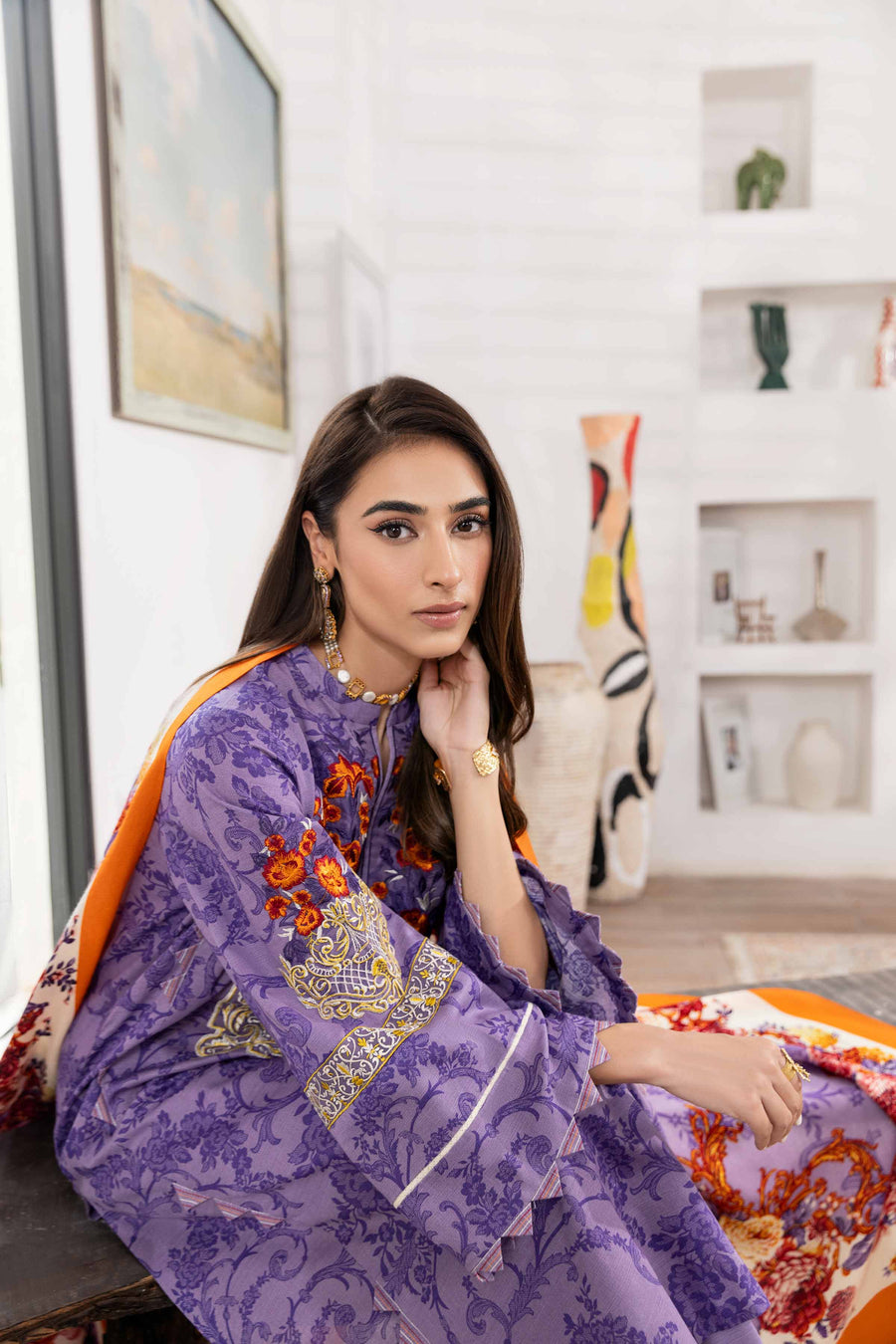 Nishat With You Unstitched Embroidered Khaddar 3Pc Suit - 42303012
