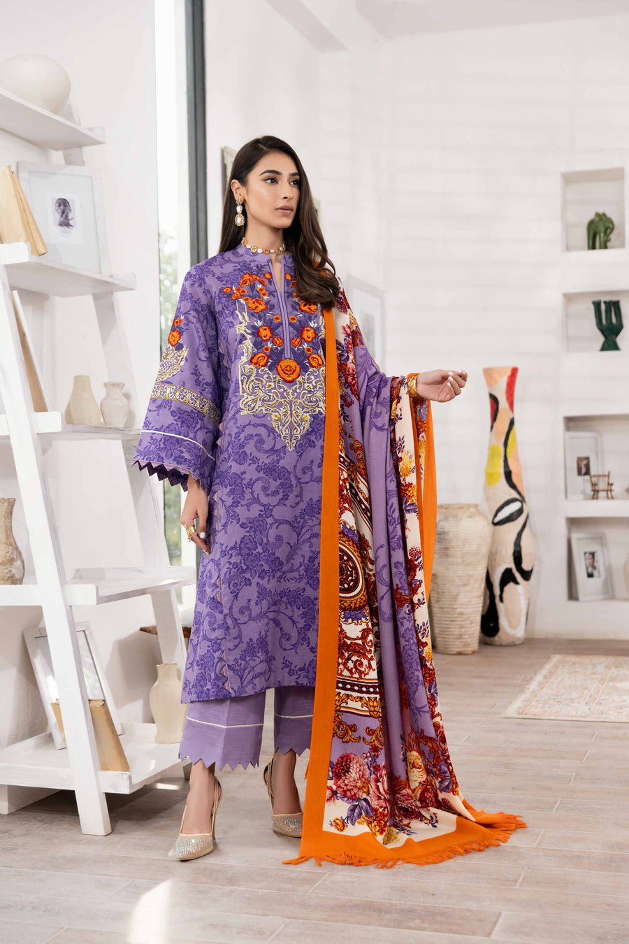 Nishat With You Unstitched Embroidered Khaddar 3Pc Suit - 42303012