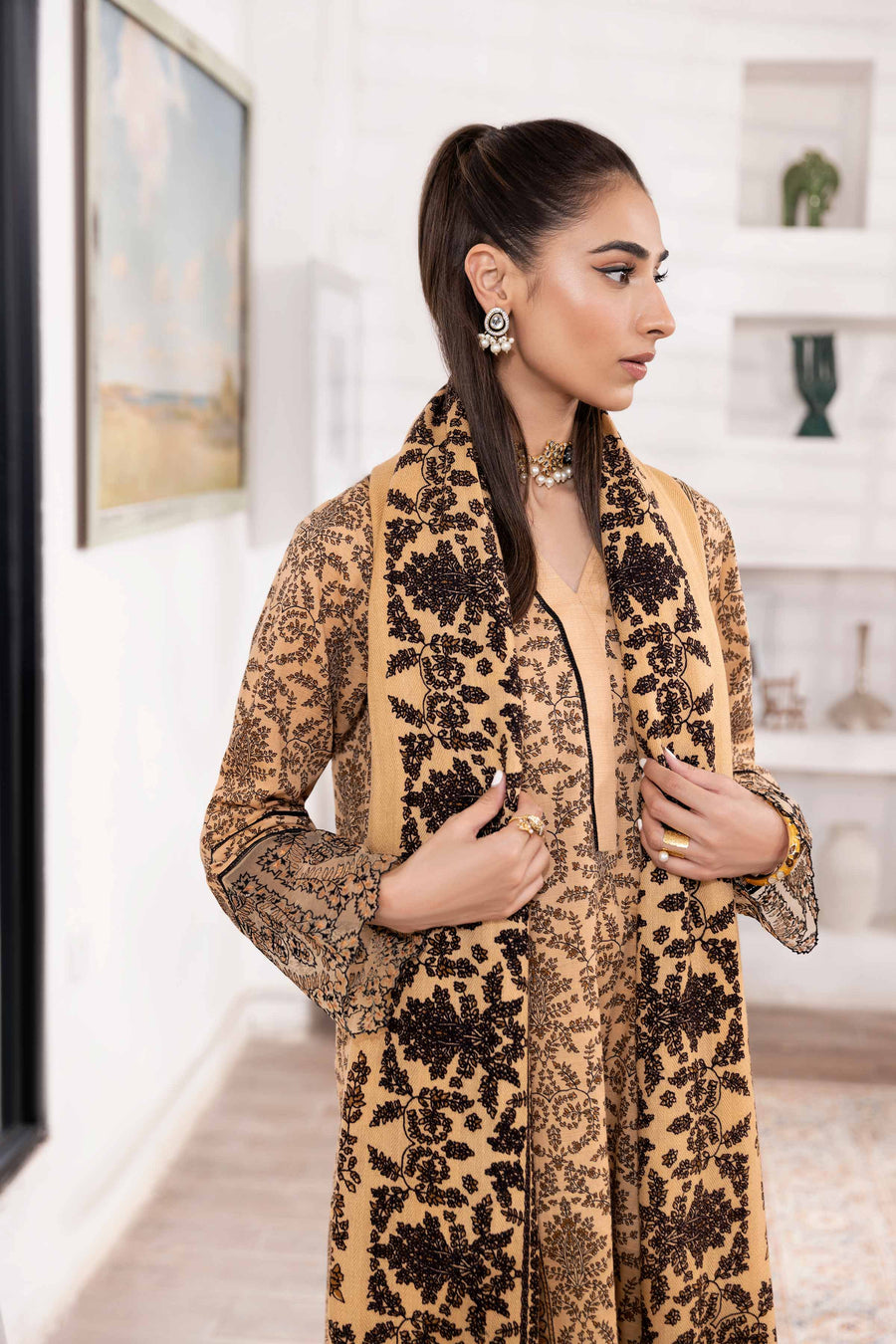 Nishat With You Unstitched Embroidered Khaddar 3Pc Suit - 42303014