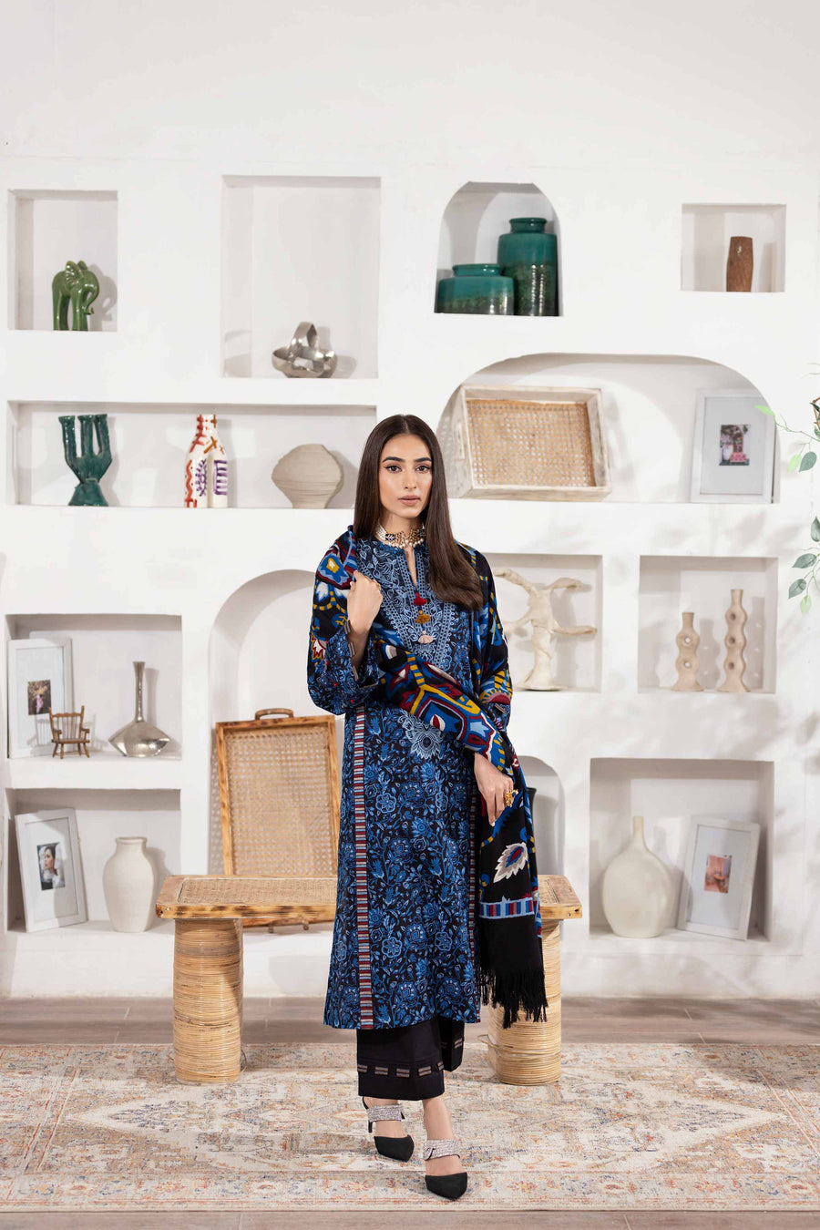 Nishat With You Unstitched Embroidered Khaddar 3Pc Suit - 42303015