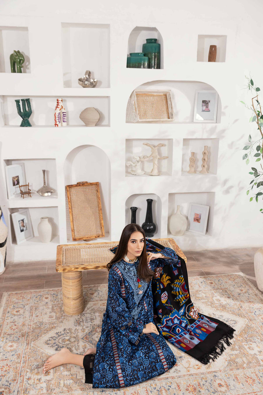 Nishat With You Unstitched Embroidered Khaddar 3Pc Suit - 42303015