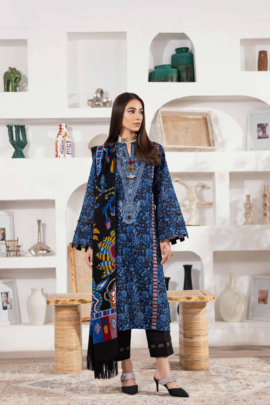 Nishat With You Unstitched Embroidered Khaddar 3Pc Suit - 42303015