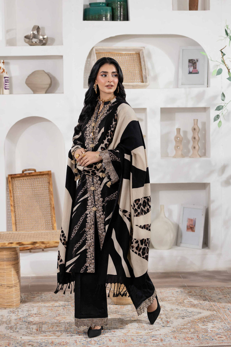 Nishat With You Unstitched Embroidered Khaddar 3Pc Suit - 42303016