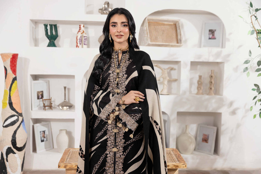 Nishat With You Unstitched Embroidered Khaddar 3Pc Suit - 42303016