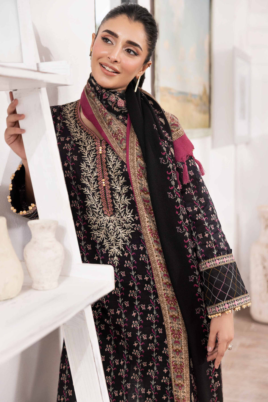Nishat With You Unstitched Embroidered Khaddar 3Pc Suit - 42303017