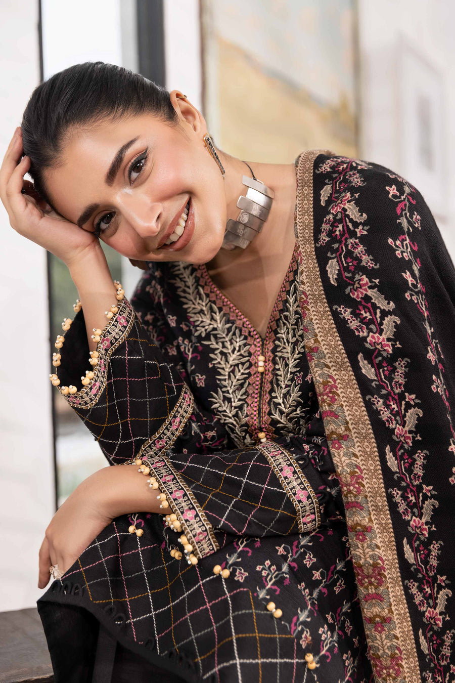 Nishat With You Unstitched Embroidered Khaddar 3Pc Suit - 42303017