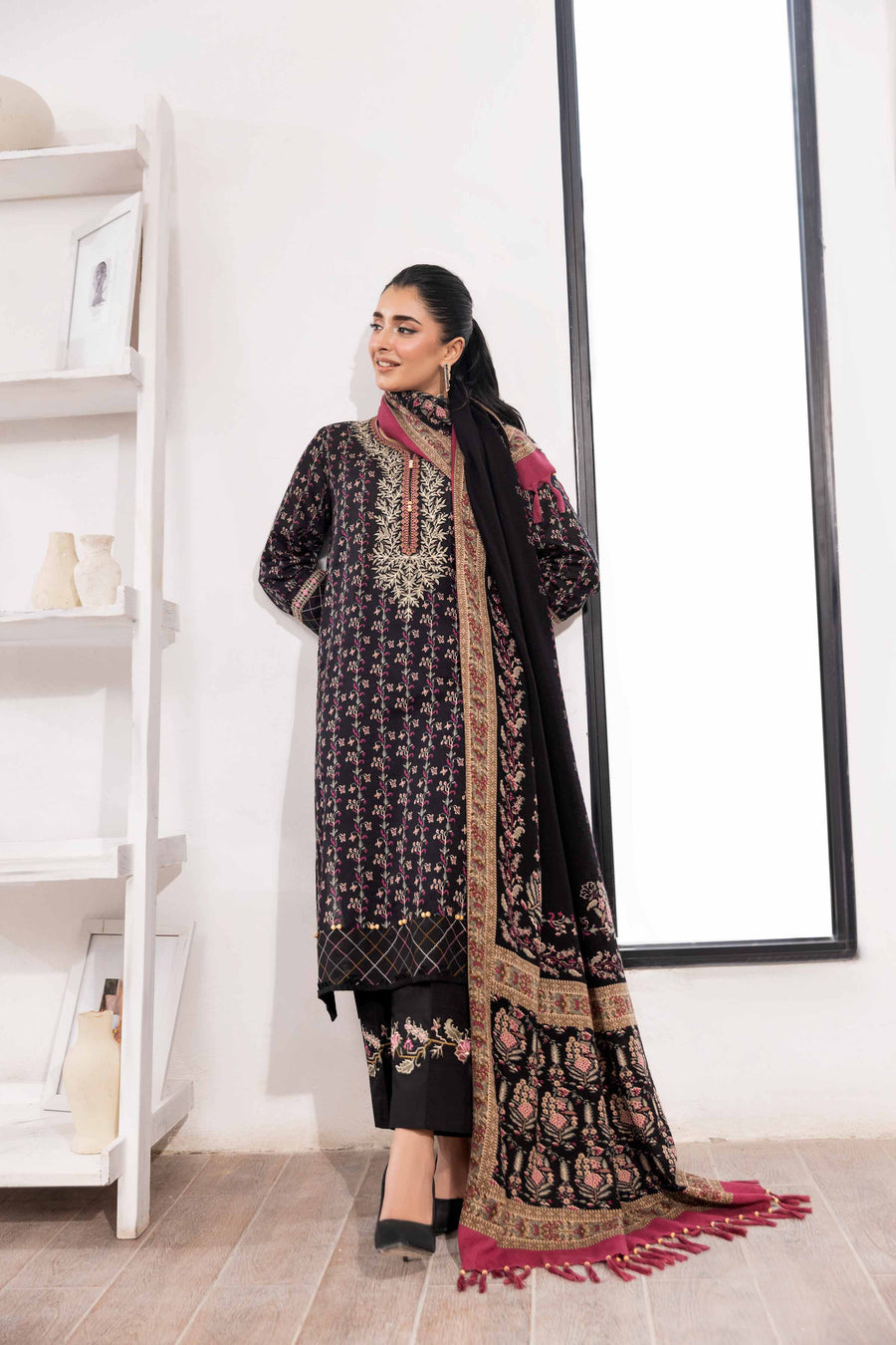 Nishat With You Unstitched Embroidered Khaddar 3Pc Suit - 42303017