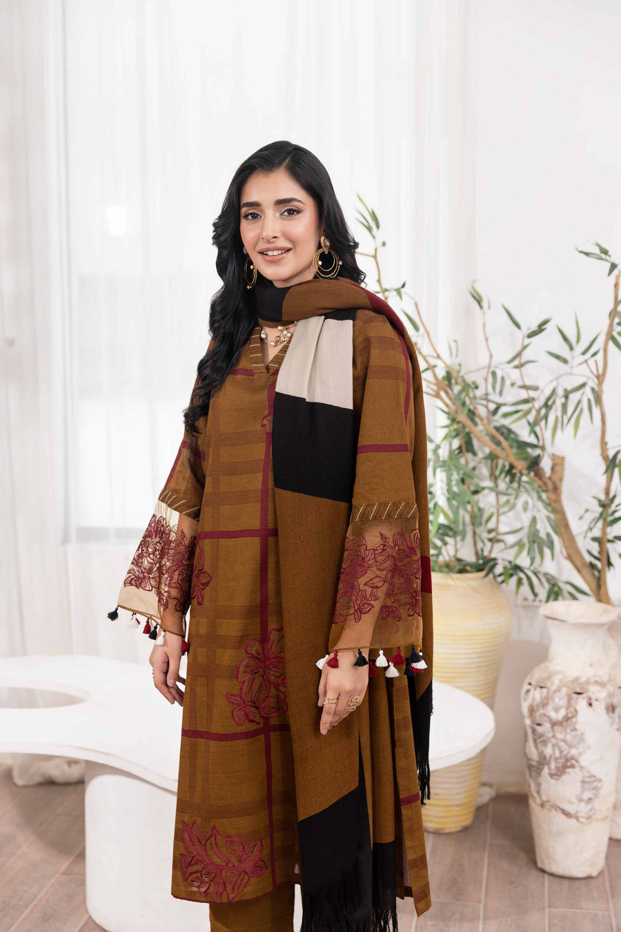 Nishat With You Unstitched Embroidered Khaddar 3Pc Suit - 42303019