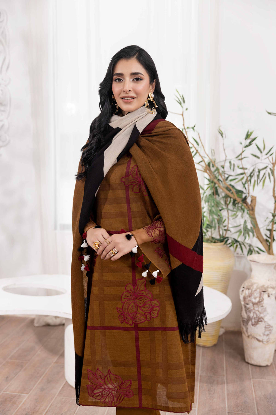 Nishat With You Unstitched Embroidered Khaddar 3Pc Suit - 42303019