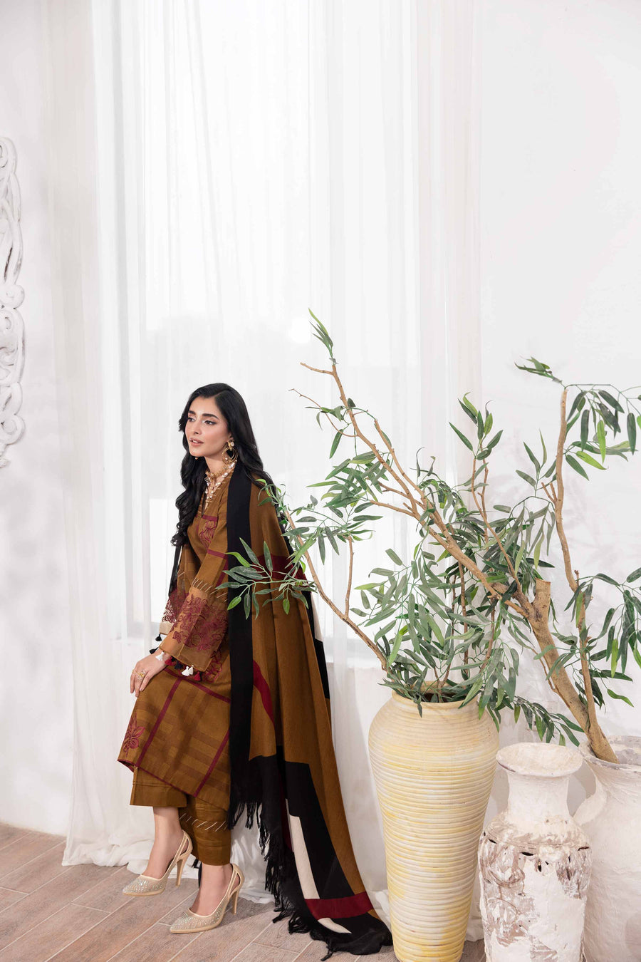 Nishat With You Unstitched Embroidered Khaddar 3Pc Suit - 42303019
