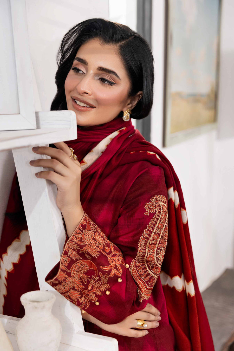 Nishat With You Unstitched Embroidered Khaddar 3Pc Suit - 42303020