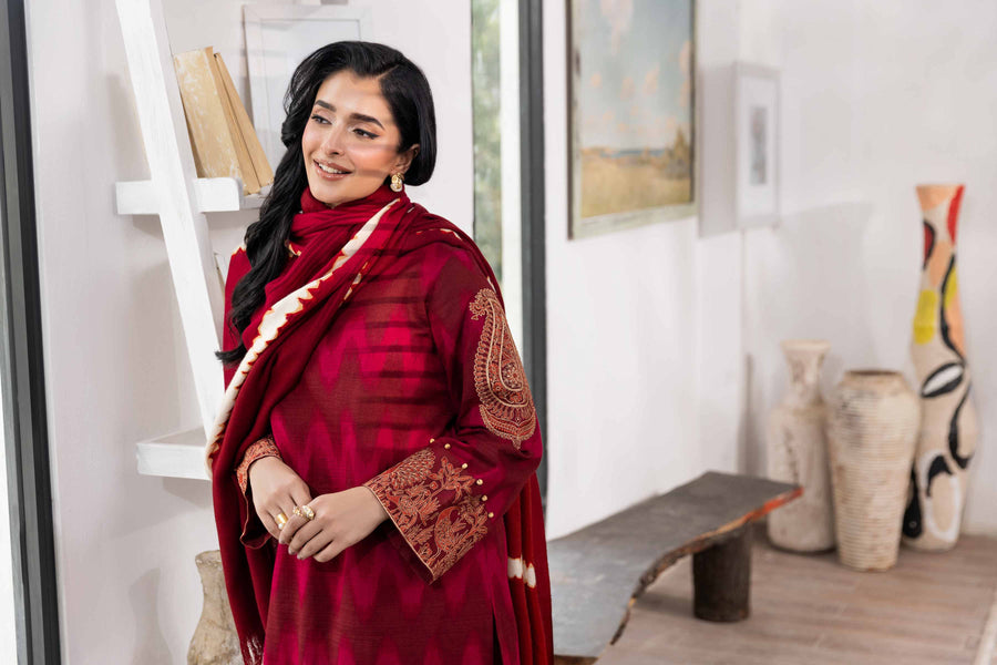 Nishat With You Unstitched Embroidered Khaddar 3Pc Suit - 42303020