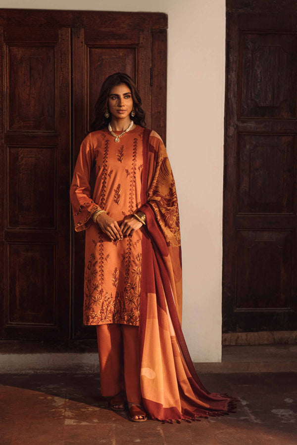 Nishat Sunehray Din Embroidered Karandi Unstitched 3Pc Suit - 42303027