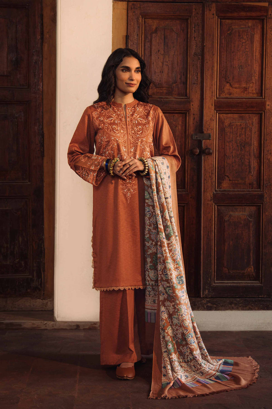 Nishat Sunehray Din Embroidered Karandi Unstitched 3Pc Suit - 42303032