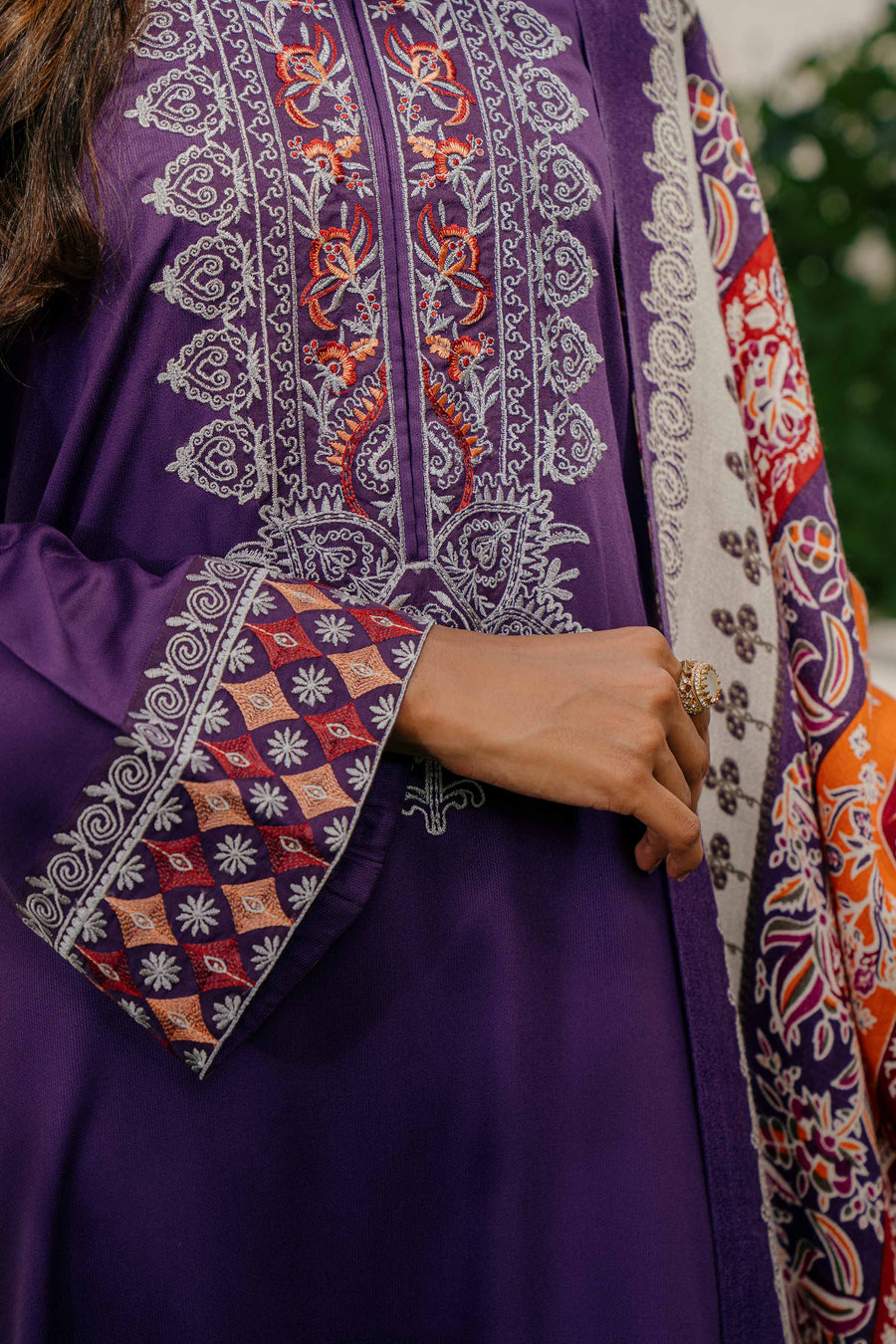 Nishat With You Unstitched Embroidered Linen 3Pc Suit - 42303043