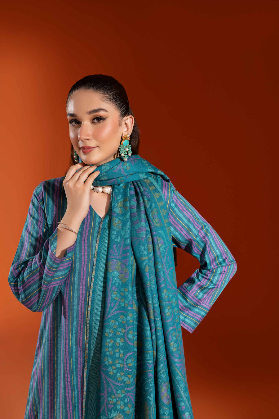 Nishat Sunehray Din Printed Karandi Unstitched 3Pc Suit - 42303053