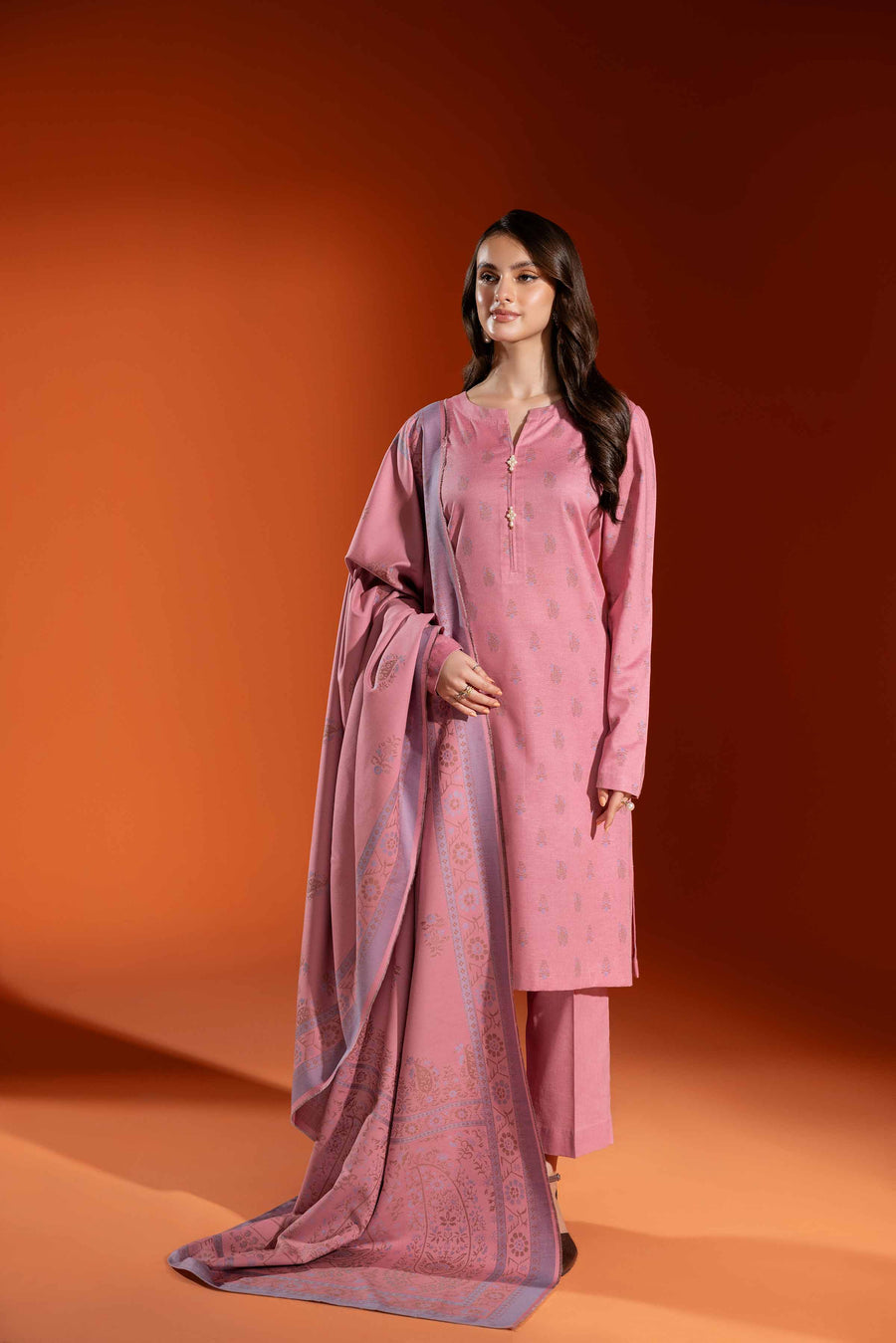Nishat Sunehray Din Printed Karandi Unstitched 3Pc Suit - 42303056