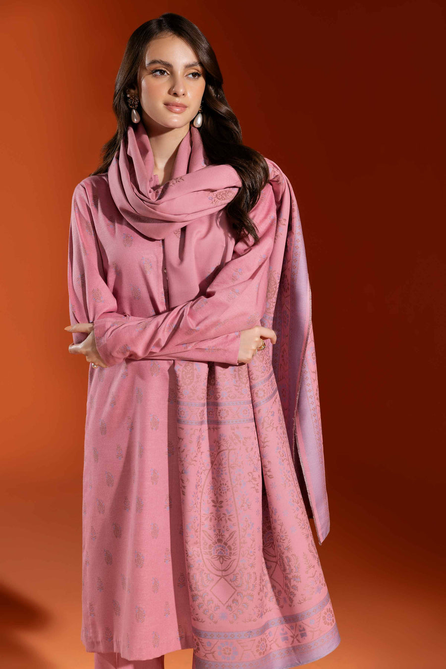 Nishat Sunehray Din Printed Karandi Unstitched 3Pc Suit - 42303056