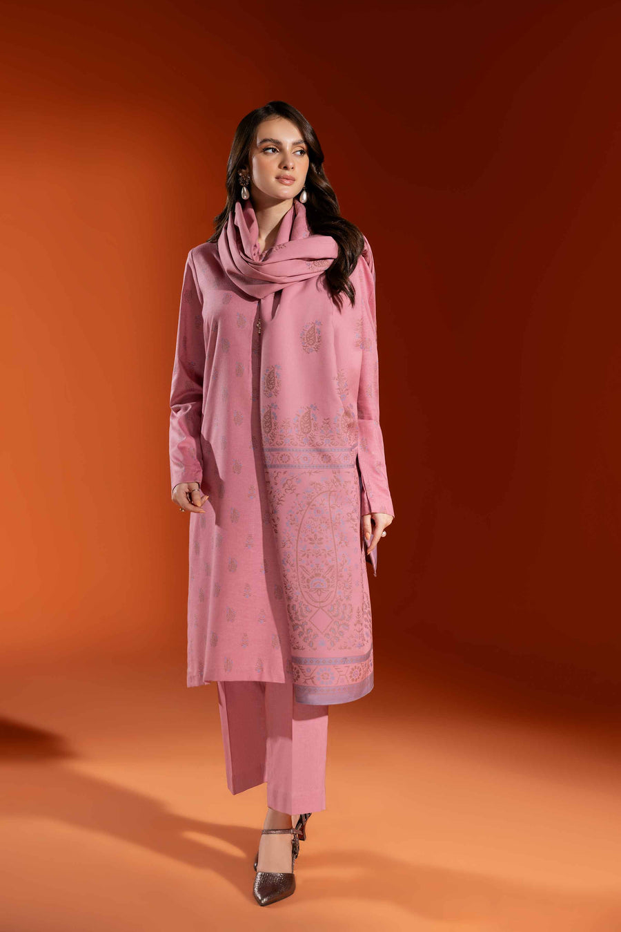 Nishat Sunehray Din Printed Karandi Unstitched 3Pc Suit - 42303056