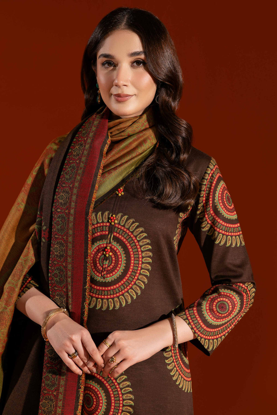 Nishat Sunehray Din Printed Karandi Unstitched 3Pc Suit - 42303057
