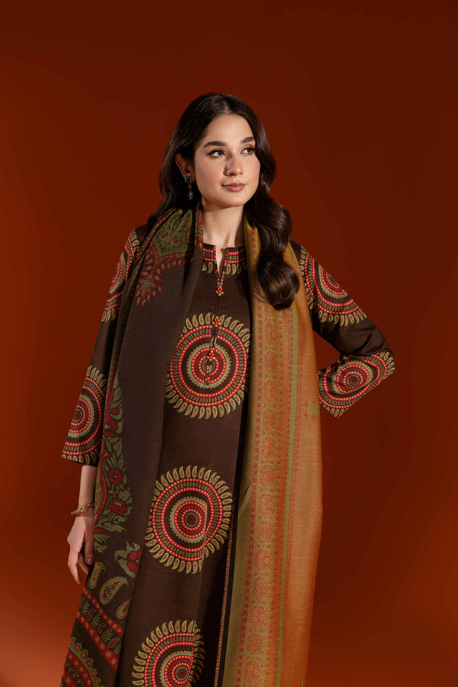 Nishat Sunehray Din Printed Karandi Unstitched 3Pc Suit - 42303057