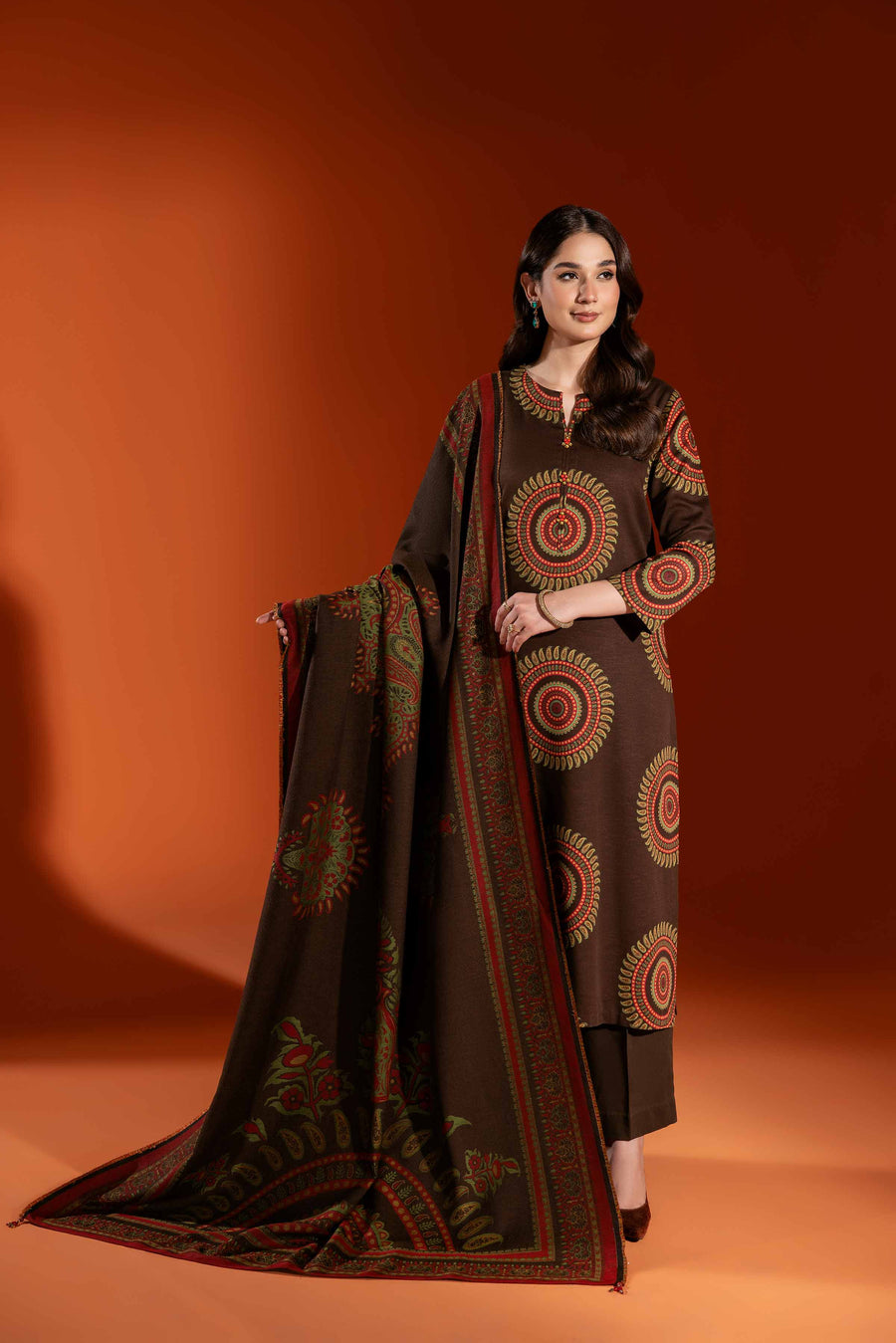 Nishat Sunehray Din Printed Karandi Unstitched 3Pc Suit - 42303057
