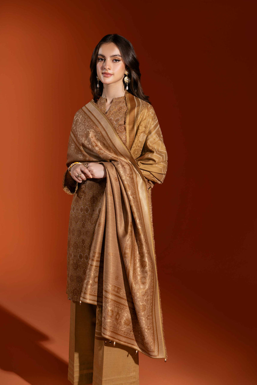 Nishat Sunehray Din Printed Karandi Unstitched 3Pc Suit - 42303059
