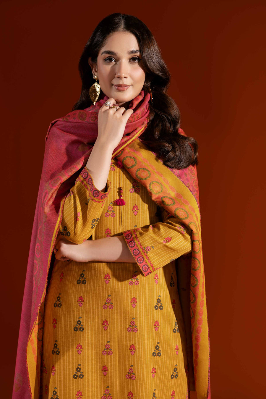 Nishat Sunehray Din Printed Karandi Unstitched 3Pc Suit - 42303060
