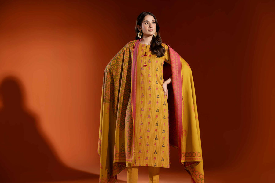 Nishat Sunehray Din Printed Karandi Unstitched 3Pc Suit - 42303060