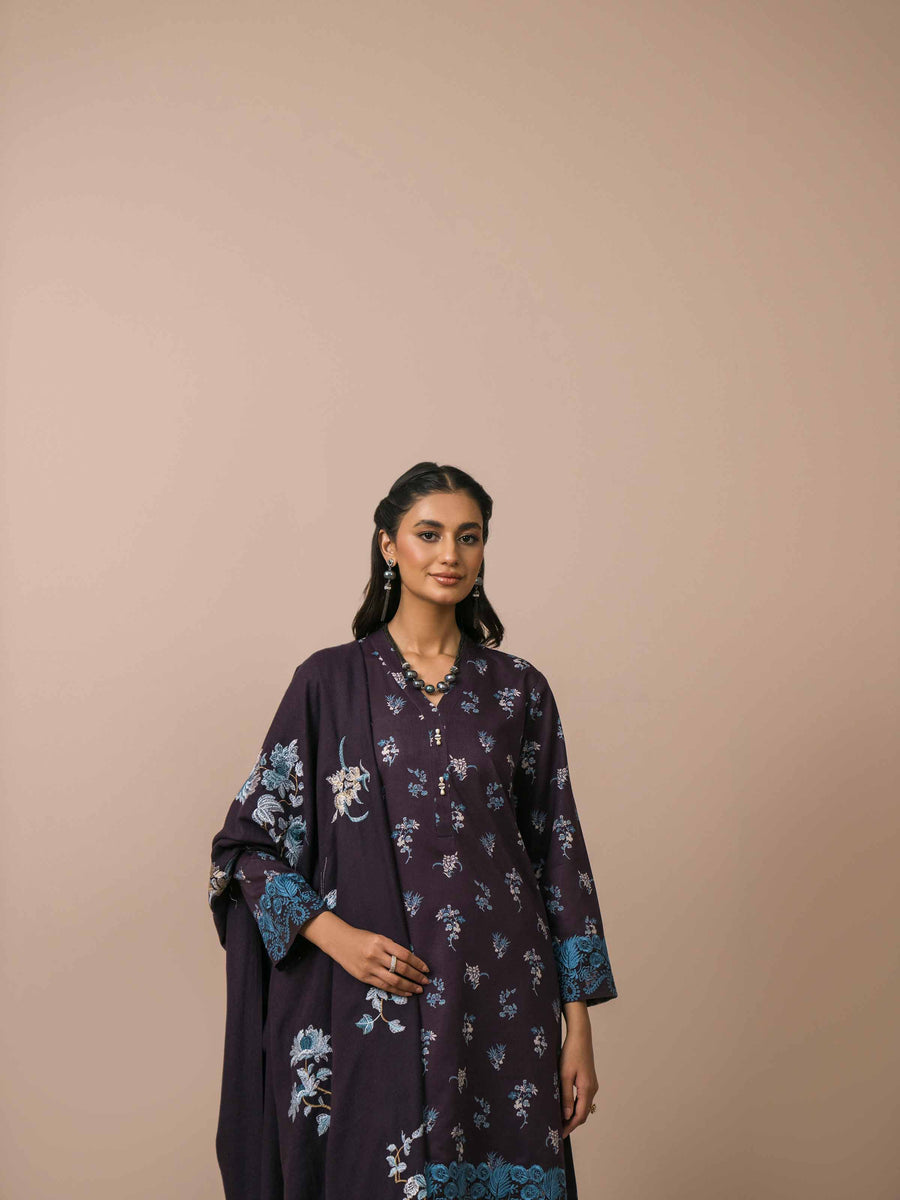 Nishat Sunehray Din Embroidered Karandi Unstitched 3Pc Suit - 42303075