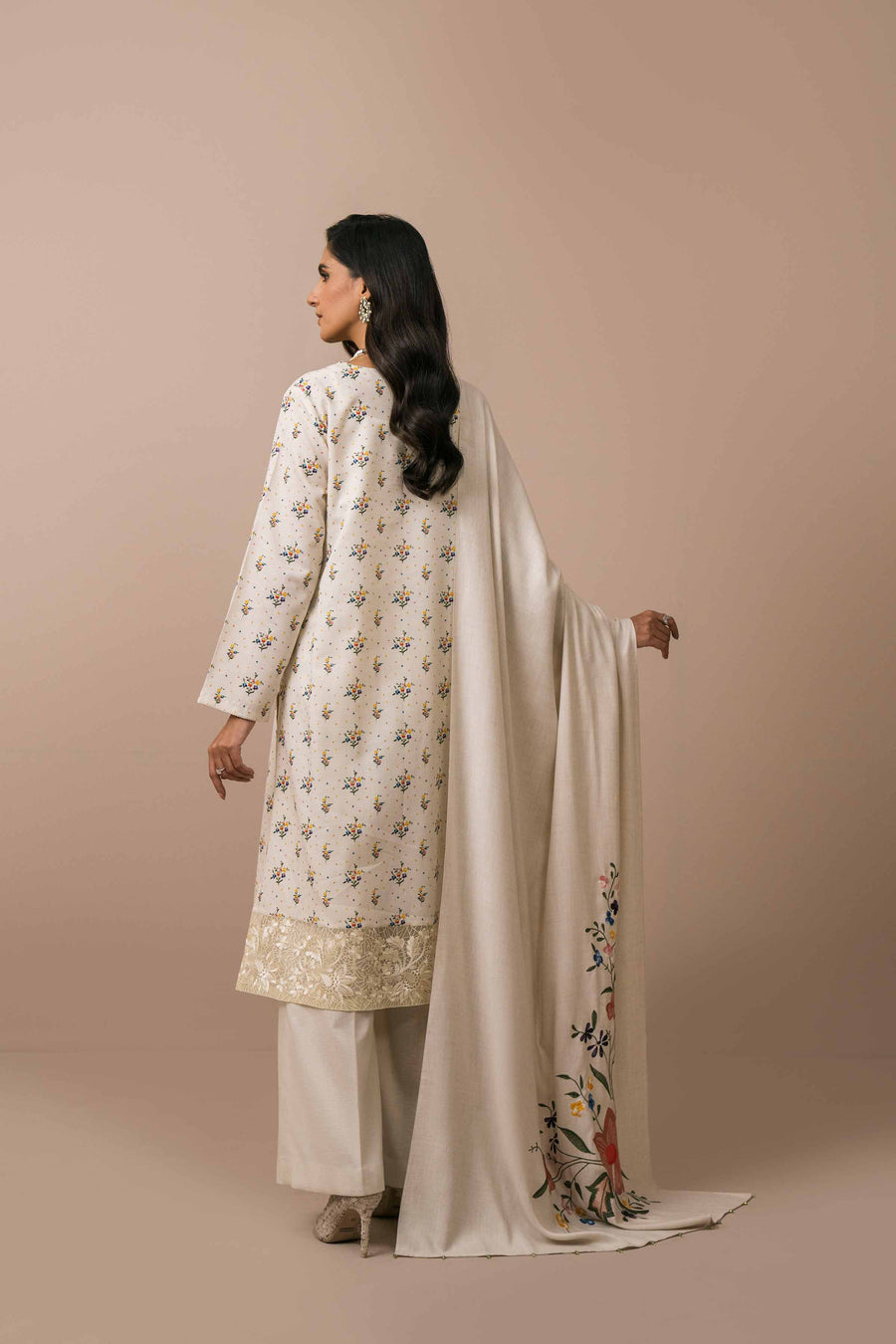 Nishat Sunehray Din Embroidered Karandi Unstitched 3Pc Suit - 42303079