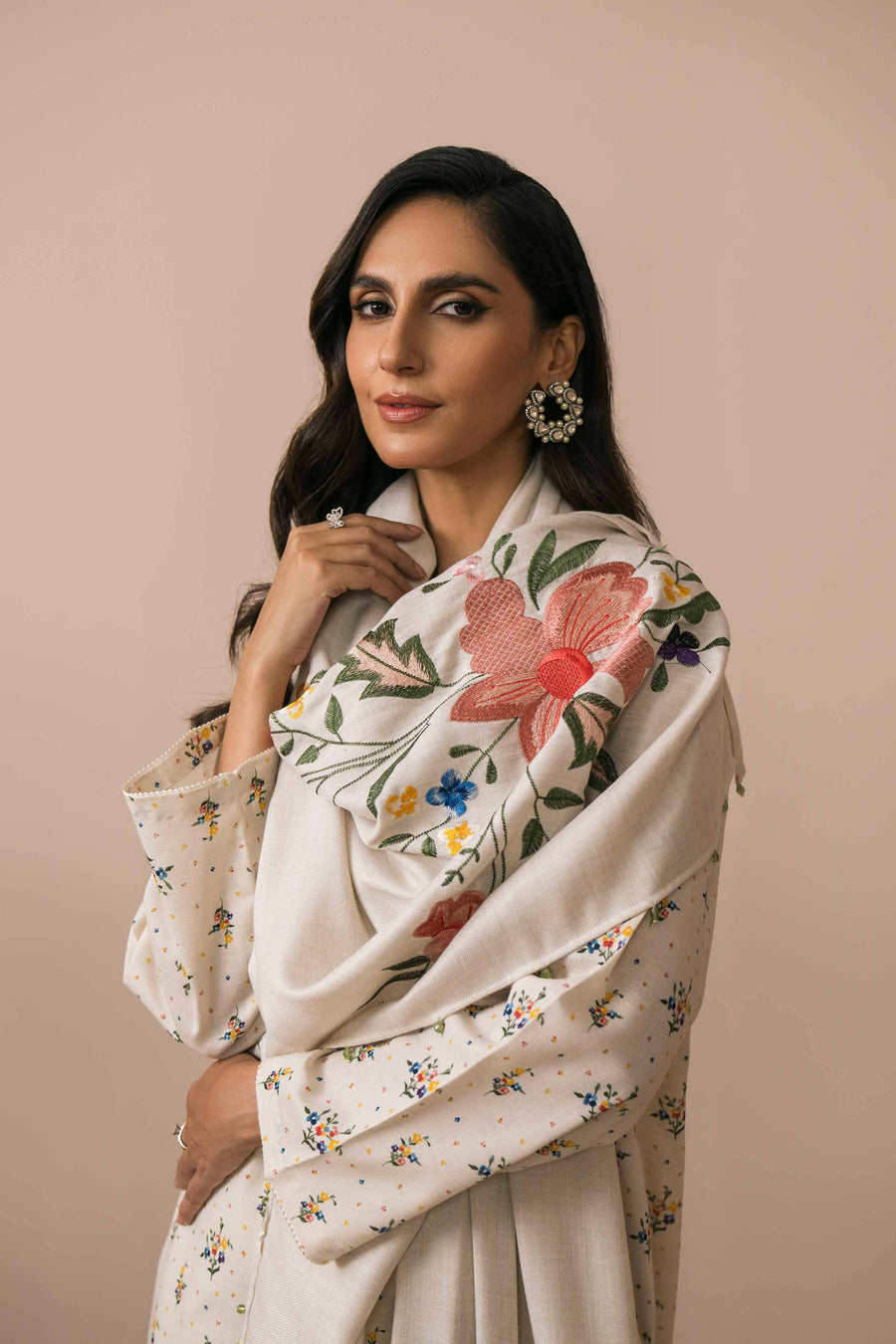 Nishat Sunehray Din Embroidered Karandi Unstitched 3Pc Suit - 42303079