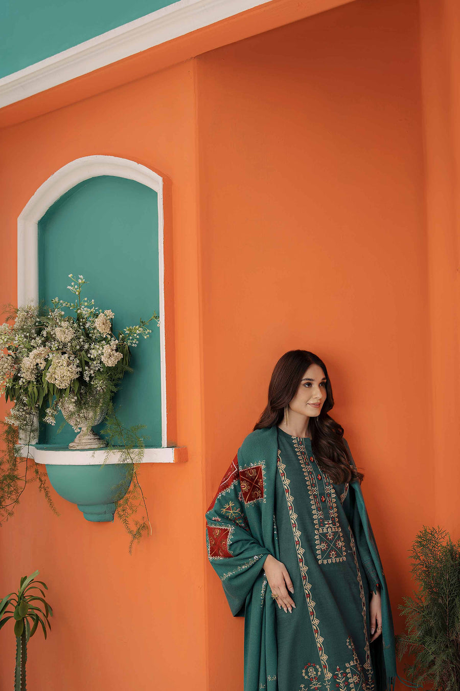 Nishat With You Unstitched Embroidered Khaddar 3Pc Suit - 42303081