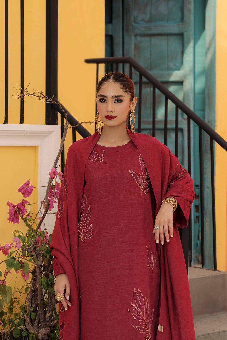Nishat With You Unstitched Embroidered Khaddar 3Pc Suit - 42303085