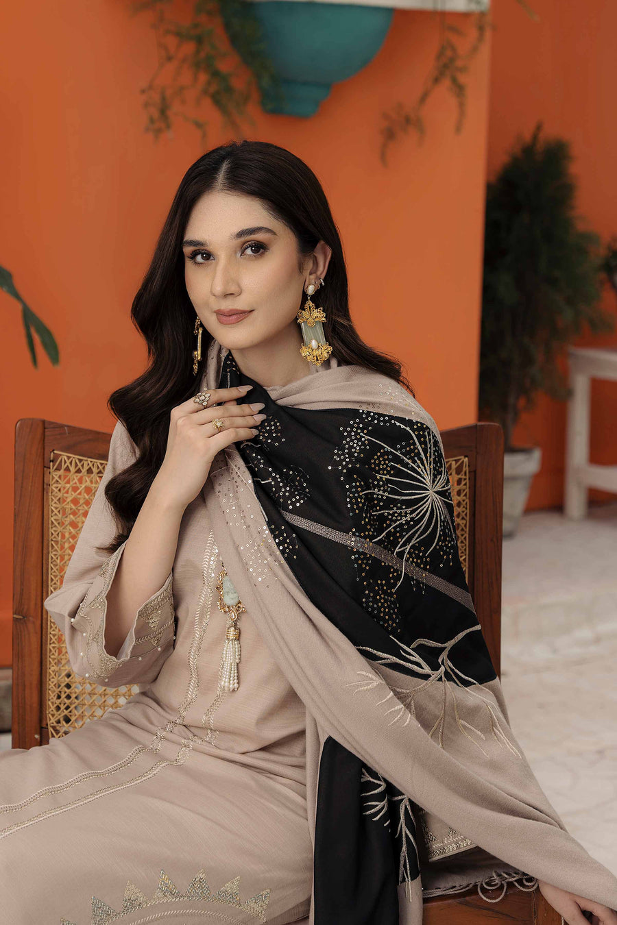 Nishat With You Unstitched Embroidered Khaddar 3Pc Suit - 42303086