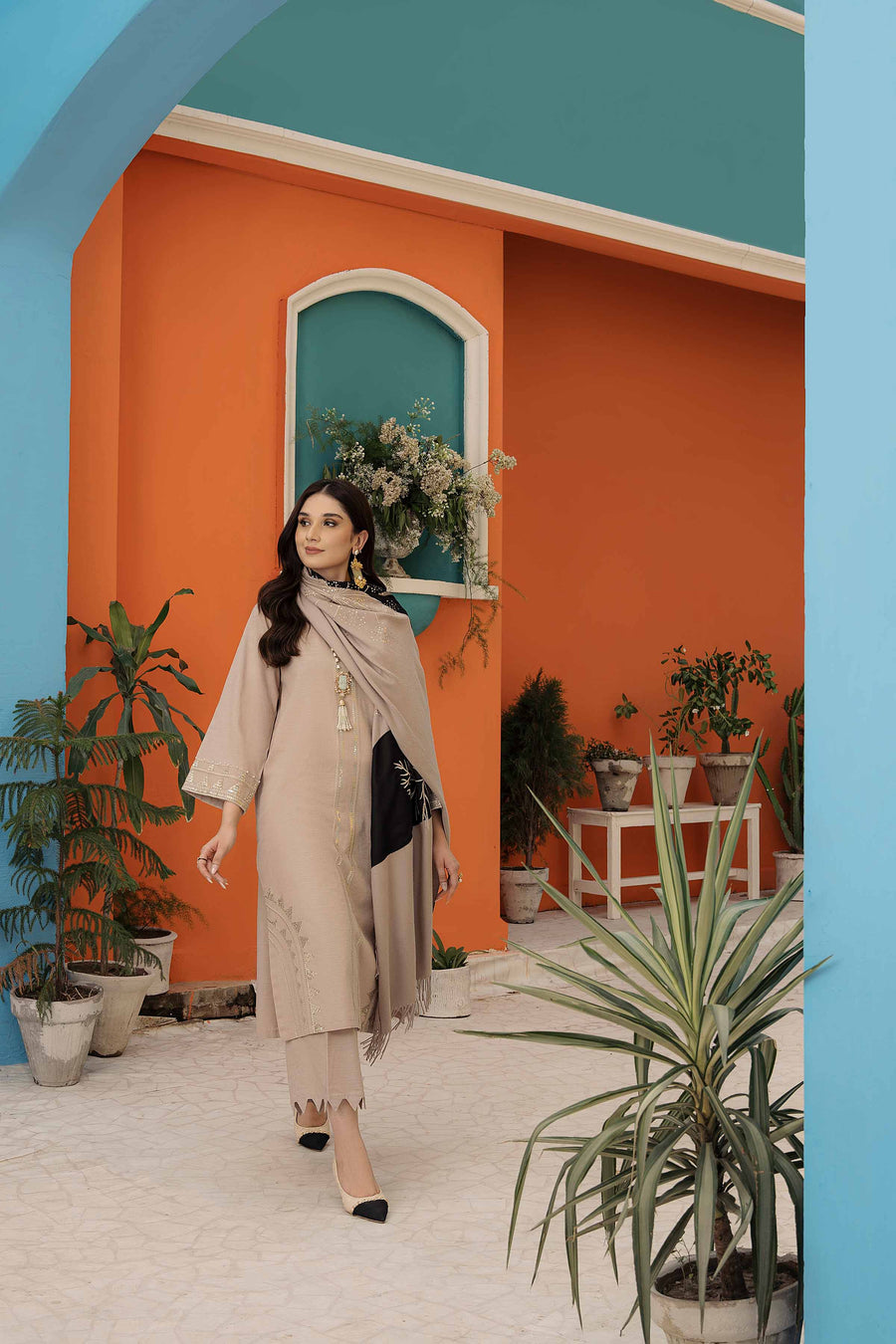 Nishat With You Unstitched Embroidered Khaddar 3Pc Suit - 42303086