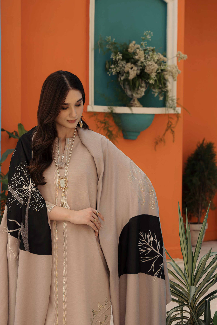 Nishat With You Unstitched Embroidered Khaddar 3Pc Suit - 42303086