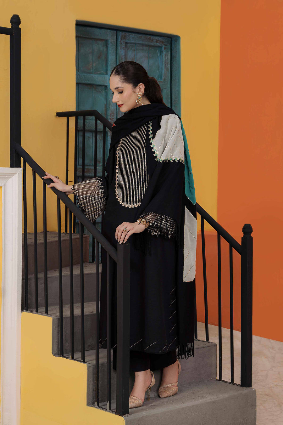 Nishat With You Unstitched Embroidered Khaddar 3Pc Suit - 42303087