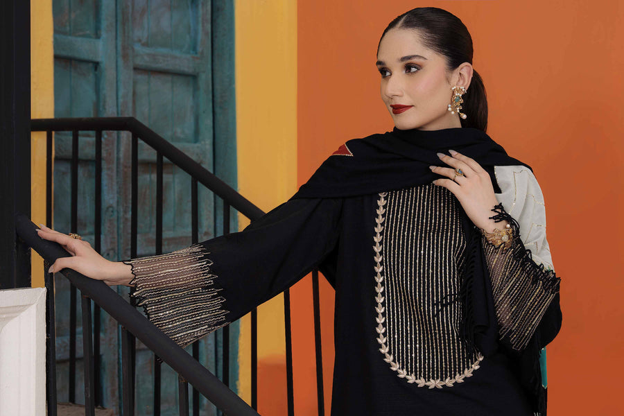 Nishat With You Unstitched Embroidered Khaddar 3Pc Suit - 42303087