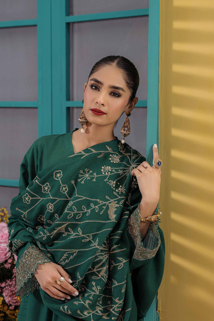 Nishat With You Unstitched Embroidered Khaddar 3Pc Suit - 42303089