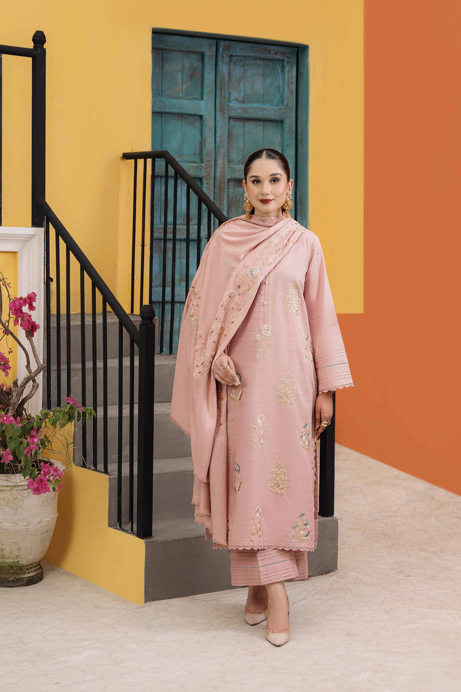 Nishat With You Unstitched Embroidered Khaddar 3Pc Suit - 42303090