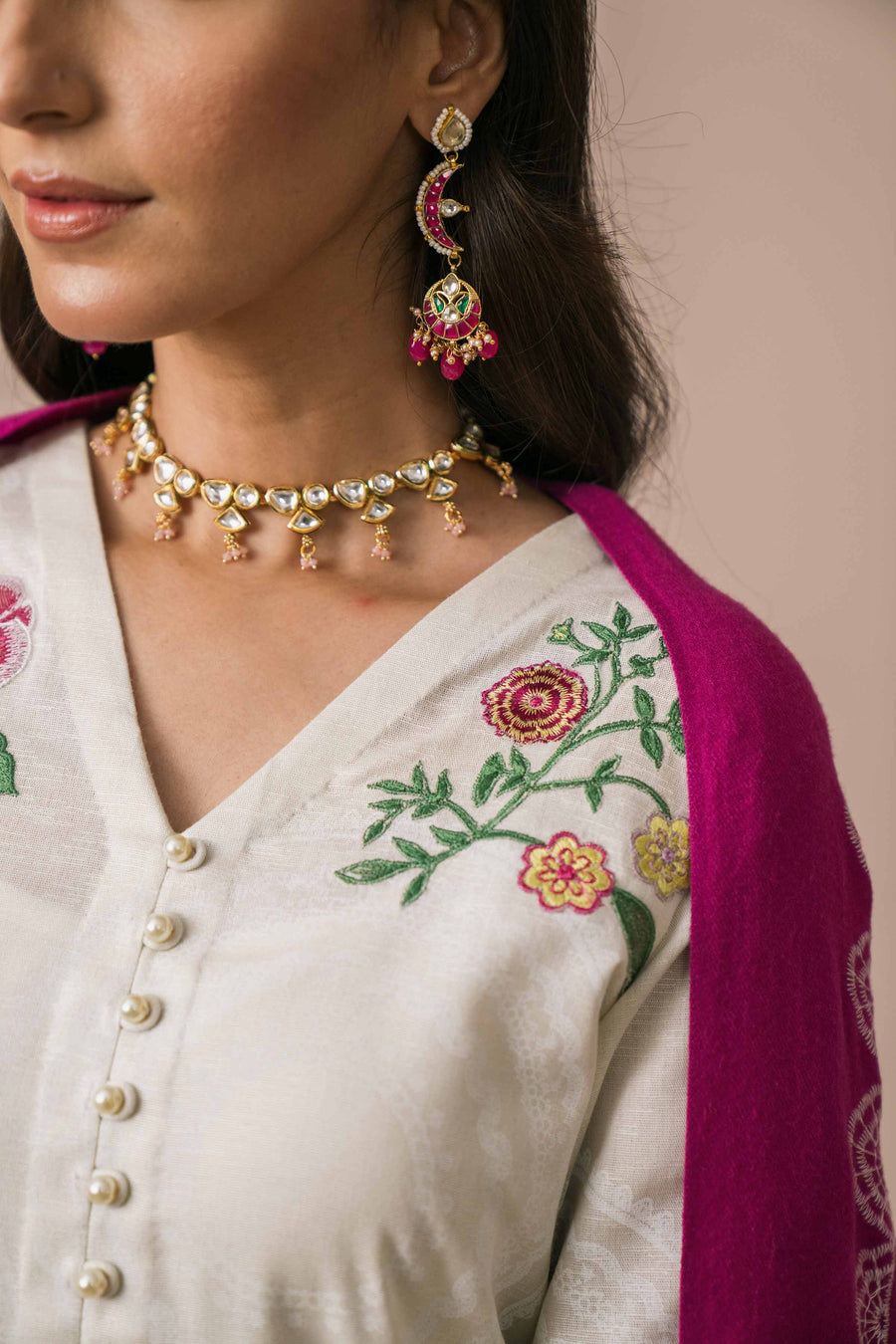 Nishat Sunehray Din Embroidered Karandi Unstitched 3Pc Suit - 42303091