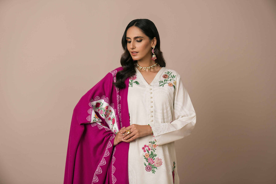 Nishat Sunehray Din Embroidered Karandi Unstitched 3Pc Suit - 42303091