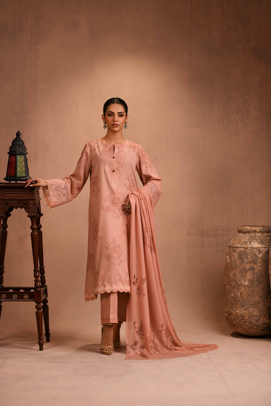 Nishat Sunehray Din Embroidered Karandi Unstitched 3Pc Suit - 42303097