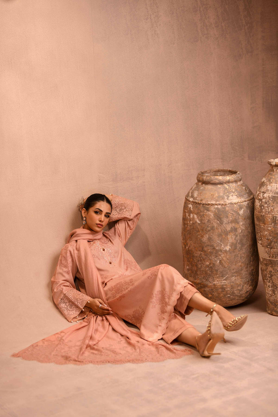 Nishat Sunehray Din Embroidered Karandi Unstitched 3Pc Suit - 42303097