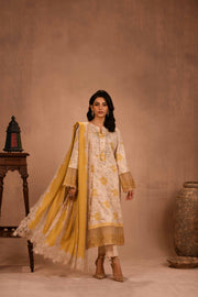Nishat Sunehray Din Embroidered Karandi Unstitched 3Pc Suit - 42303098