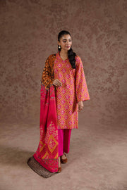 Nishat Sunehray Din Printed Khaddar Unstitched 3Pc Suit - 42303107