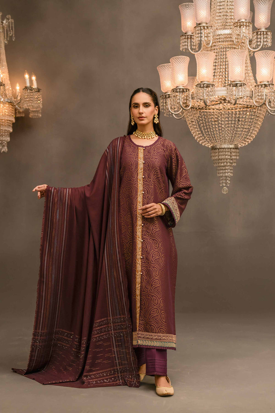 Nishat With You Unstitched Embroidered Jacquard 3Pc Suit - 42303111