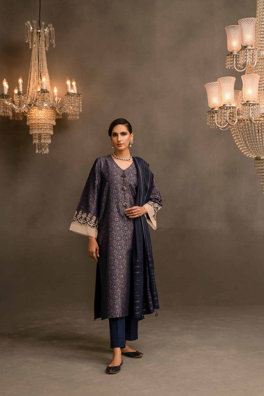 Nishat With You Unstitched Embroidered Jacquard 3Pc Suit - 42303113